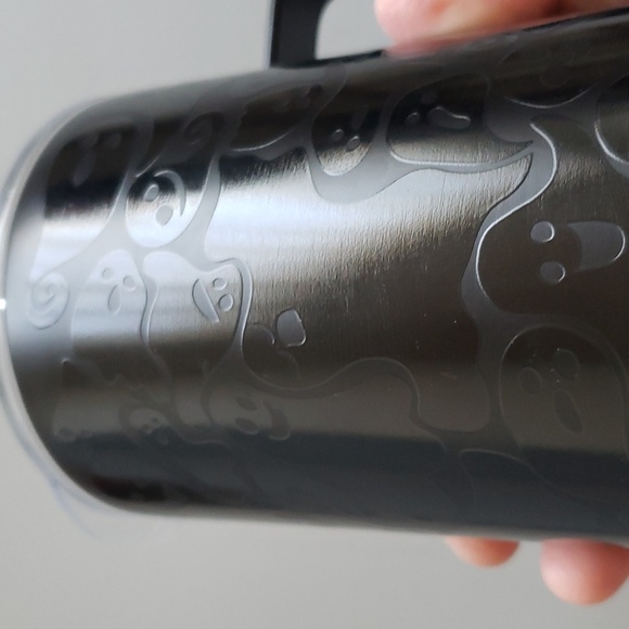 Stainless Steel embossed ghost mug with travel lid NWT - Picture 7 of 9